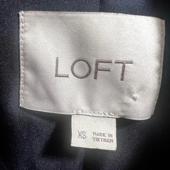 Loft Navy Wool Blend Pea Coat Women’s XS Double Breasted Classic Jacket - Picture 3 of 6